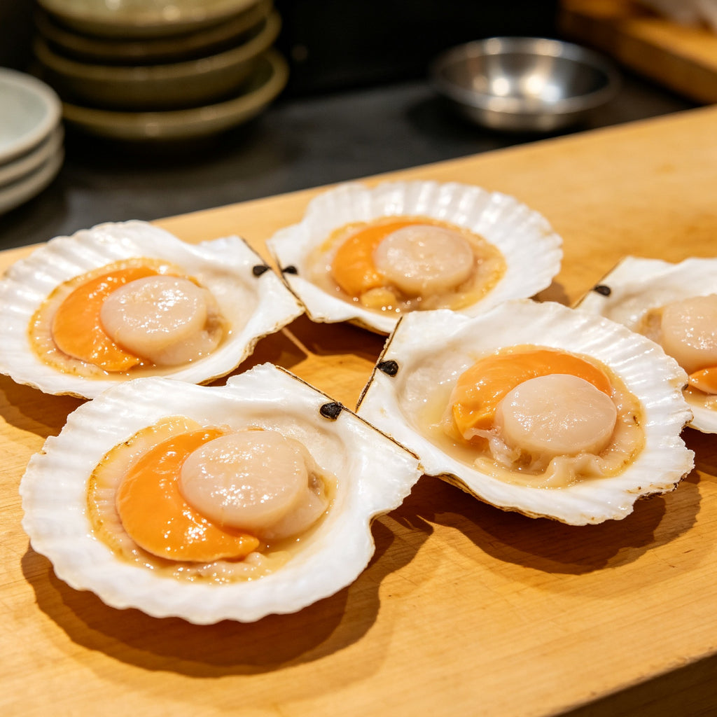 Fresh-Frozen Scallops in Shell Seafood