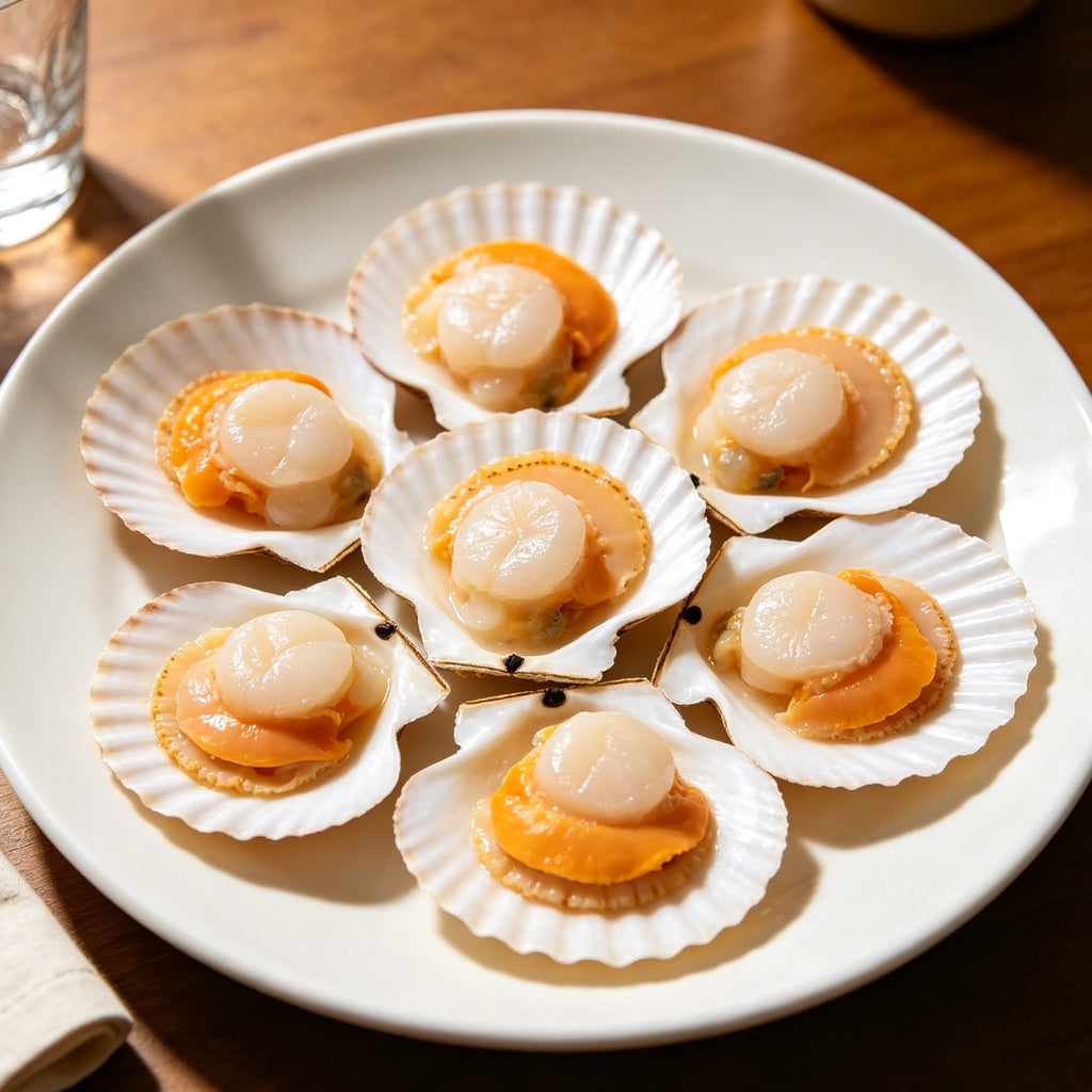 Fresh-Frozen Scallops in Shell Seafood